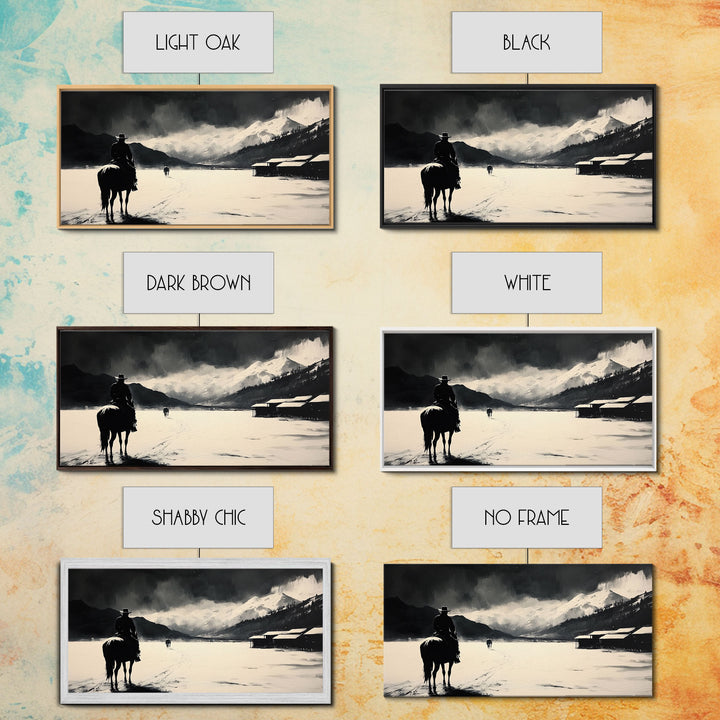 Retro-inspired Framed Canvas Print of a woman in a pink cowboy hat with a pumpkin, vintage fall decor and seasonal wall art for any space