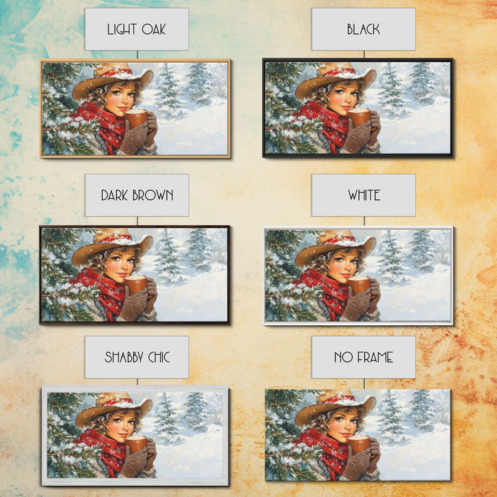 Autumn Meets Winter Framed Canvas Print Featuring Orange and Red Foliage, Adding a Unique Blend of Seasonal Colors to Your Wall Decor