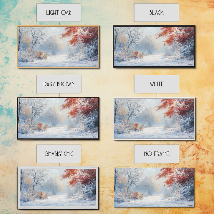 Cozy Cabin in the Snow Framed Canvas Print, Ideal Christmas Holiday Wall Art for Winter Wonderland Decor and Festive Home Interiors