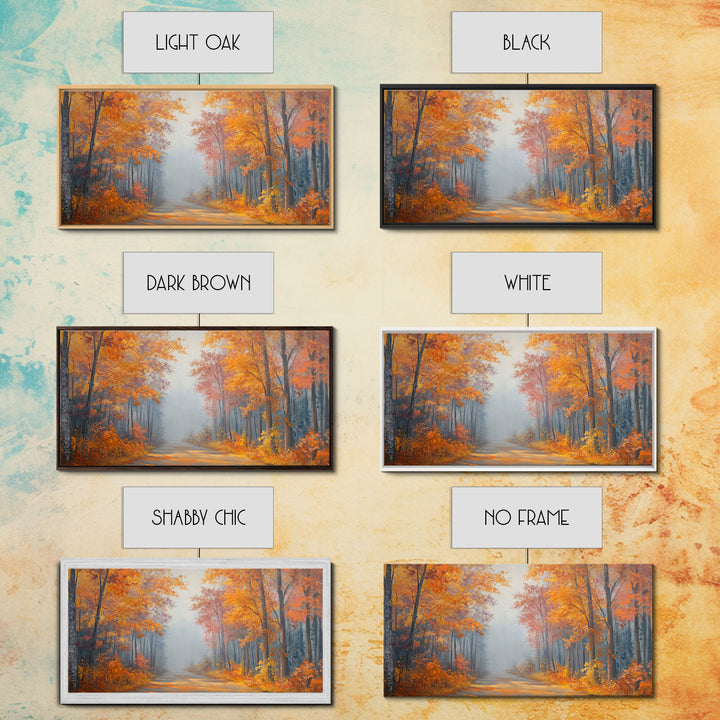 Fall In The Forest, Moody Landscape Painting, Watercolor Painting, Framed Canvas Print, winter wonderland wall art for cozy Christmas decor