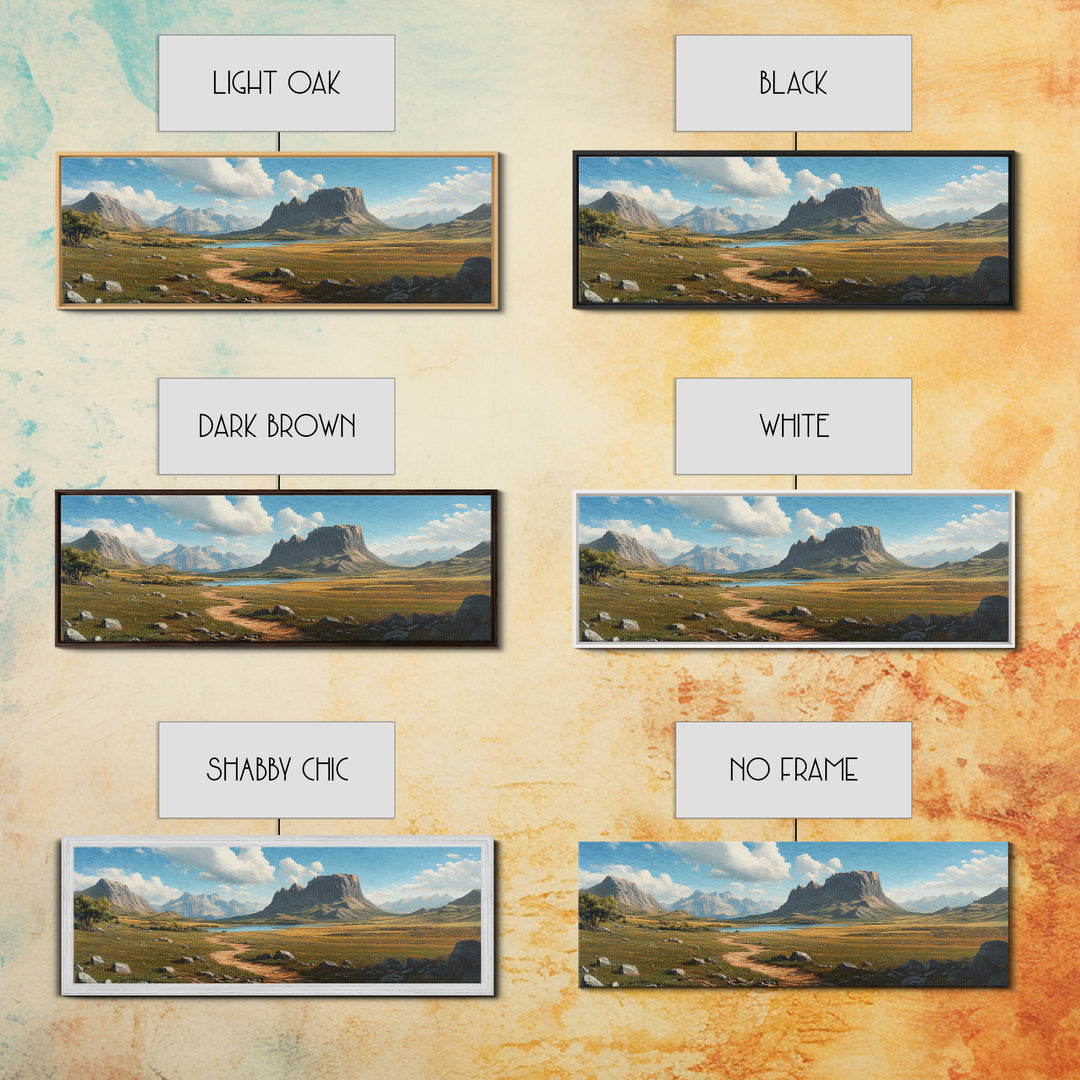 Ancient Arizona, Framed Canvas Print, Prehistoric Monument Valley, Panoramic Oversized Fantasy Wall Art