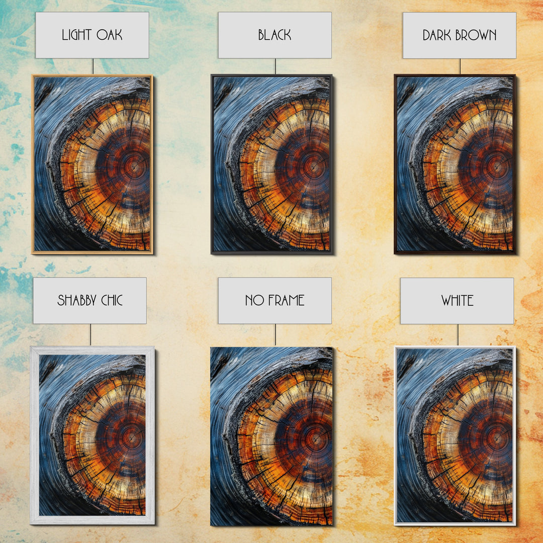 Canvas Print With Wood Frame - Tree Rings - Vertical Wall Art - Boho Minimalist Modern Farmhouse Decor - Rustic Art - Contemporary Art