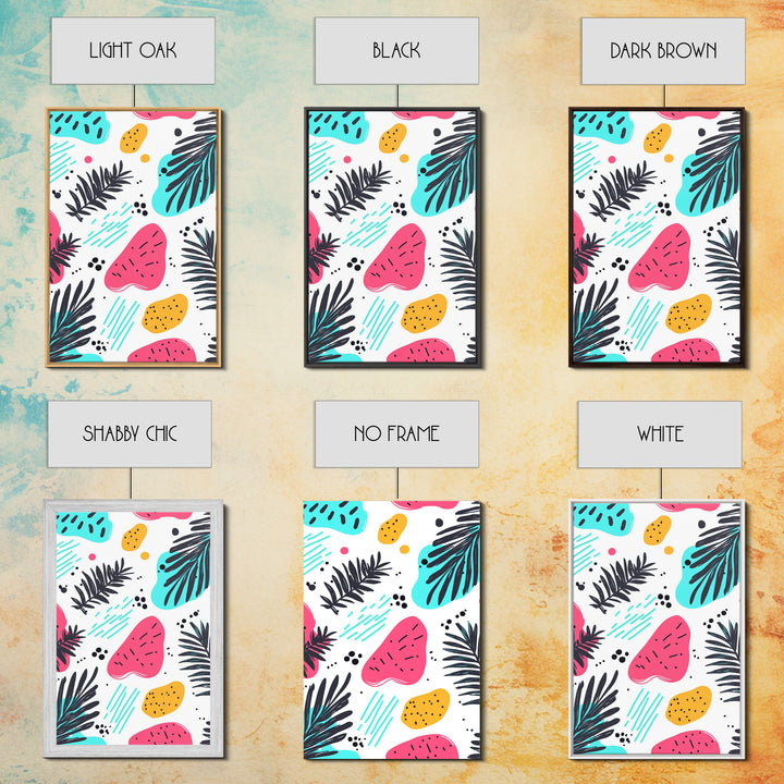 Colorful Abstract Painting Canvas Print, Retro Style Wall Art