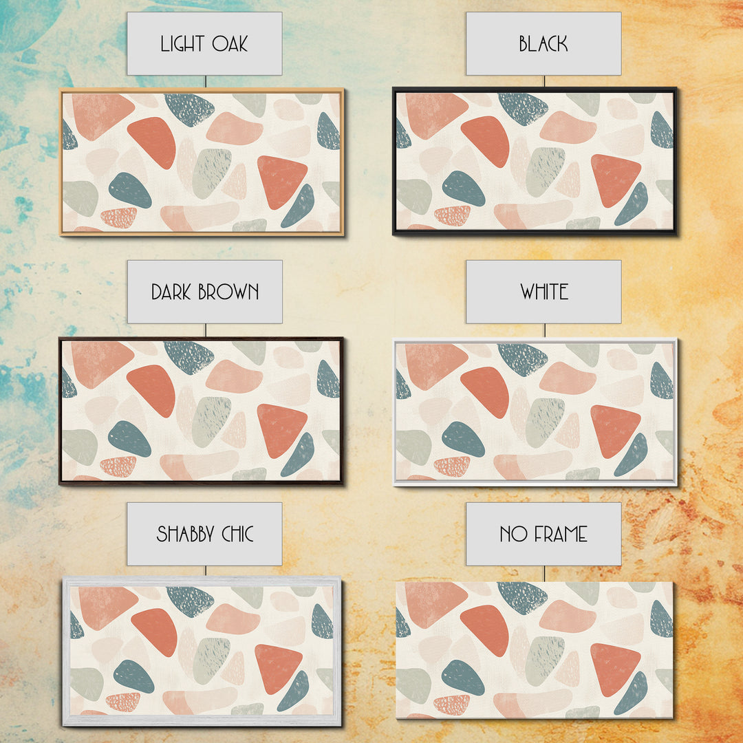 Abstract Shapes Geometric Wall Art Canvas Print, MCM Style Home Decor, Above Sofa Art Home Decor