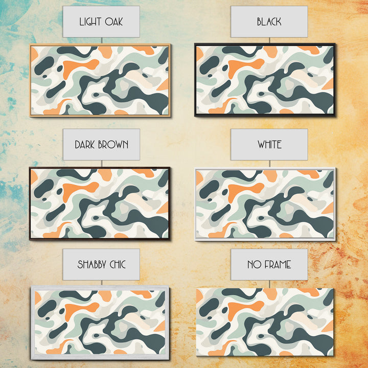 Abstract Camo Pattern Wall Art Framed Canvas Print, Man Cave Decor, Gift For Him, Retro Modern Abstract Art