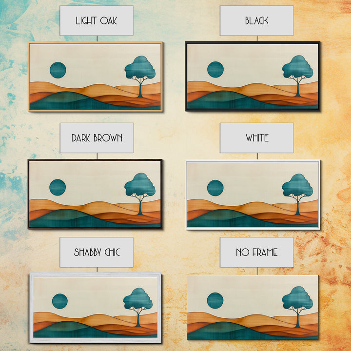 Cute Abstract Art Deco Landscape Canvas Print, Minimalist Art, Boho Home Decor For Abova Sofa, Great Room Wall Art