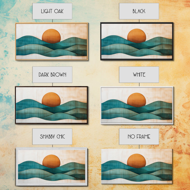 Abstract Minimalist Art Deco Landscape Canvas Print, Boho Home Decor, Bohemian Wall Art, Tiny House Wall Art