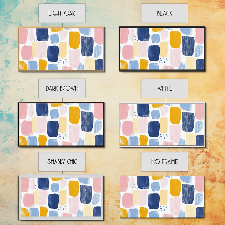 Abstract Painting Print, Wood Framed Wall Art, Preppy Decor, Girl's Dorm Room Wall Art, Apartment Decor