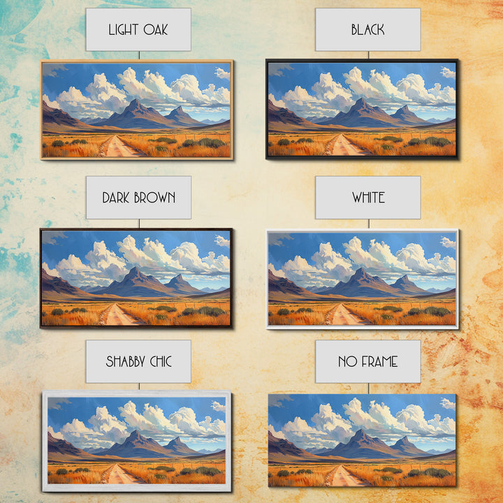 Desert Dirt Roads Framed Canvas Wall Art, Beautiful Arizona Day, Desaturated Wall Art, Rustic Farmhouse Decor, Southwestern Pueblo Art