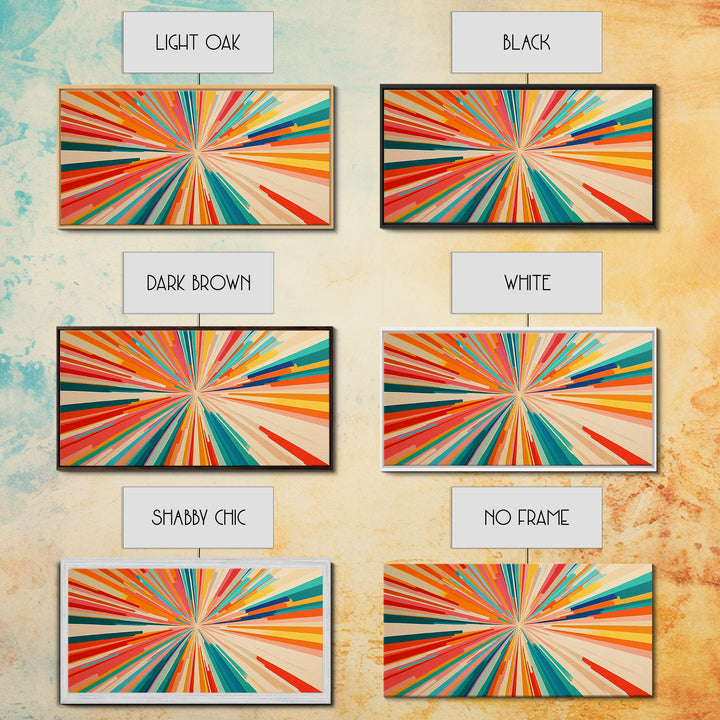 Beautiful Art Deco Sun Burst Wall Art Canvas Print, Unique Wall Decor, ready to hang framed wall art, living room decor