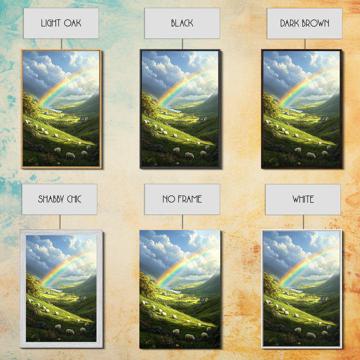 A Rainbow Over Ireland, Ireland Landscape Painting Print, Irish Decor, Ireland Wall Art, Ireland Inspired Home Decor