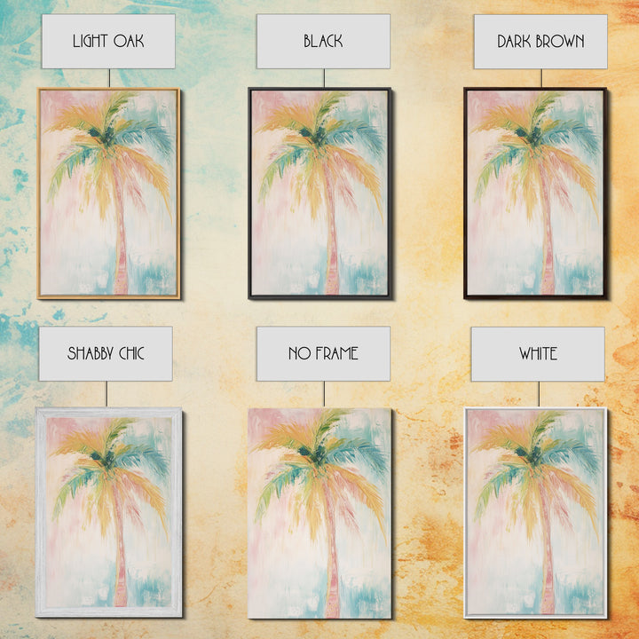 Oil Painting Print of a Palm Tree, Coastal Decor, Beach House Art, Beach Art, Vacation Gift, Pink Decor, Preppy Decor, Preppy Art