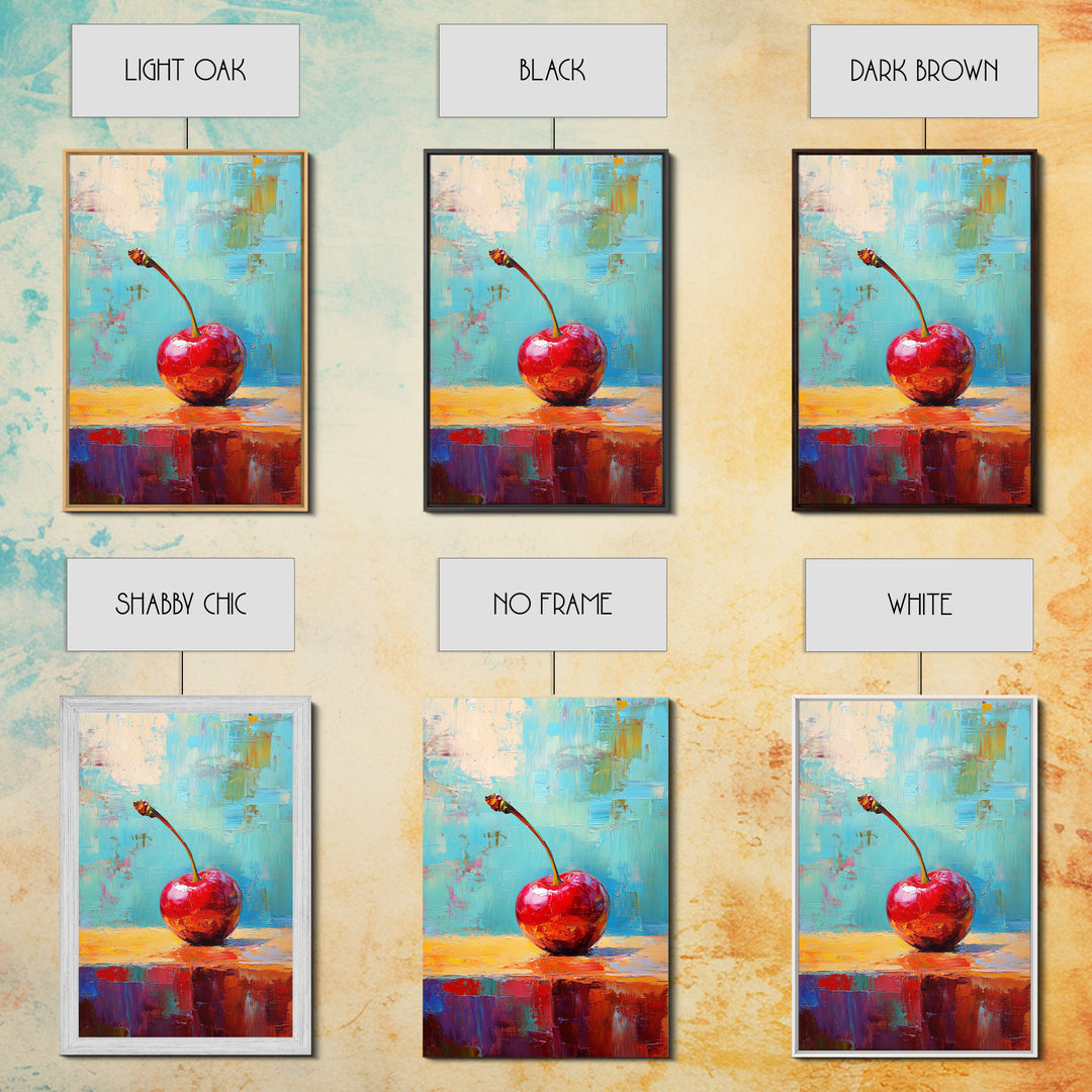 Cherry Painting Print, Canvas Print, Cherry Painting Original Art Berry Still Life Painting On Canvas, Original Artwork, Kitchen Decor, Dining Room Art