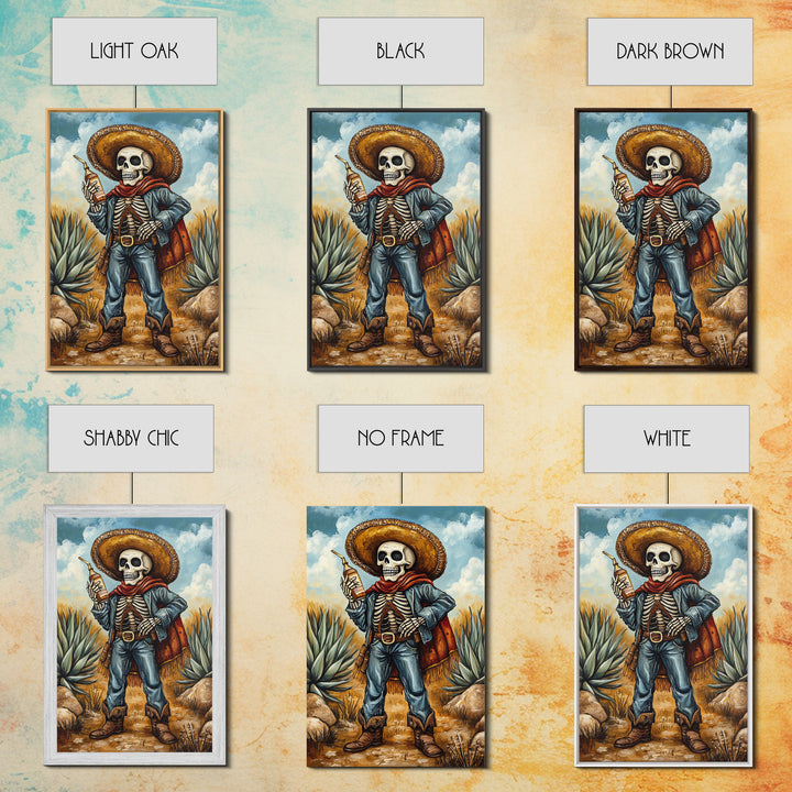 Skeleton Mariachi Chicano Art Canvas Print, Mexicano Wall Art, Tejano Wall Art, Mexicano Style Painting
