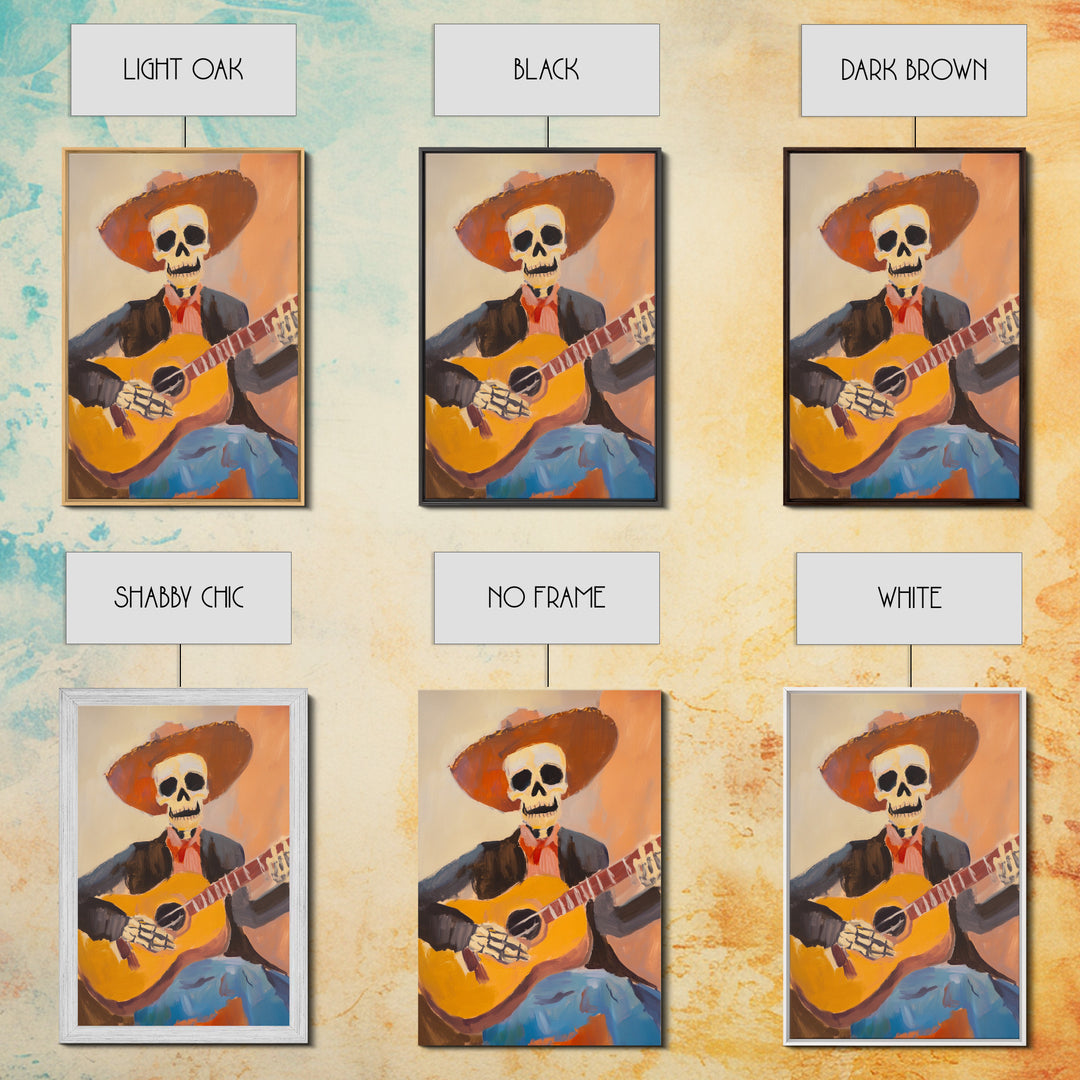 Chicano Cowboy Guitarist Canvas Print - Tejano Wall Art - Mexicano Home Decor - Mexican Style Cultural Artwork