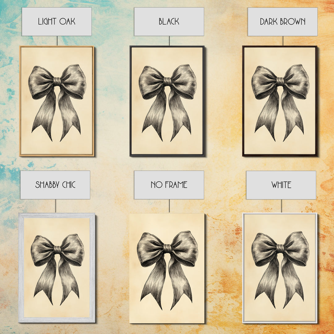 Boho Christmas Bow Canvas Print - Framed Canvas - Minimalist Christmas Art - Boho Christmas Art - Rustic Christmas Art