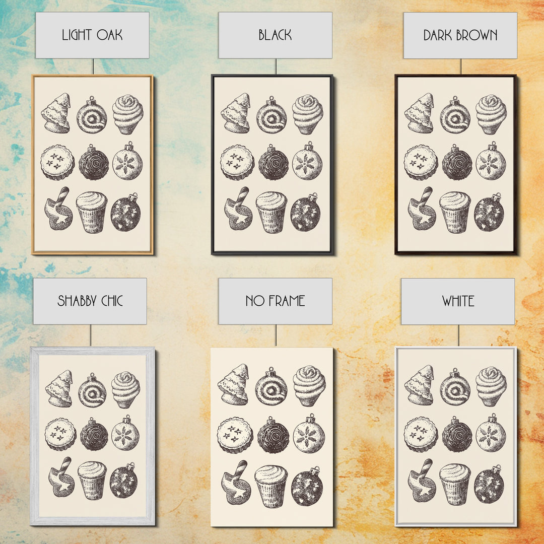 Rustic Boho Christmas Cookies Canvas Print - Framed Canvas - Minimalist Christmas Art - Boho Christmas Art - Rustic Christmas Art