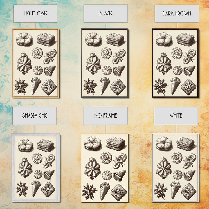 Cute Christmas Cookies Canvas Print - Framed Canvas - Minimalist Christmas Art - Boho Christmas Art - Rustic Christmas Art