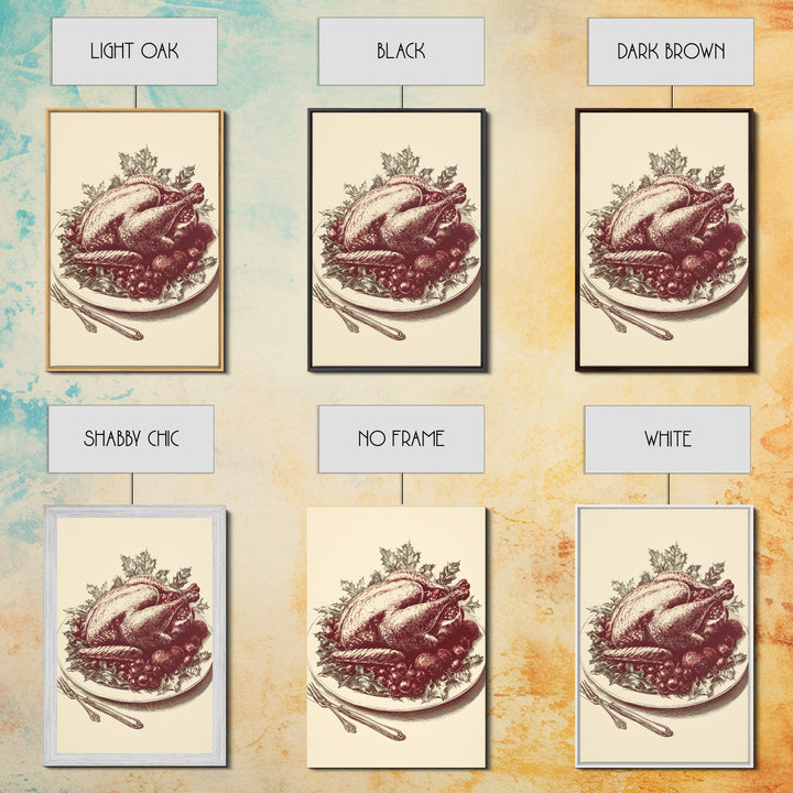 Christmas Turkey Canvas Print - Framed Canvas - Minimalist Christmas Art - Boho Christmas Art - Rustic Christmas Art