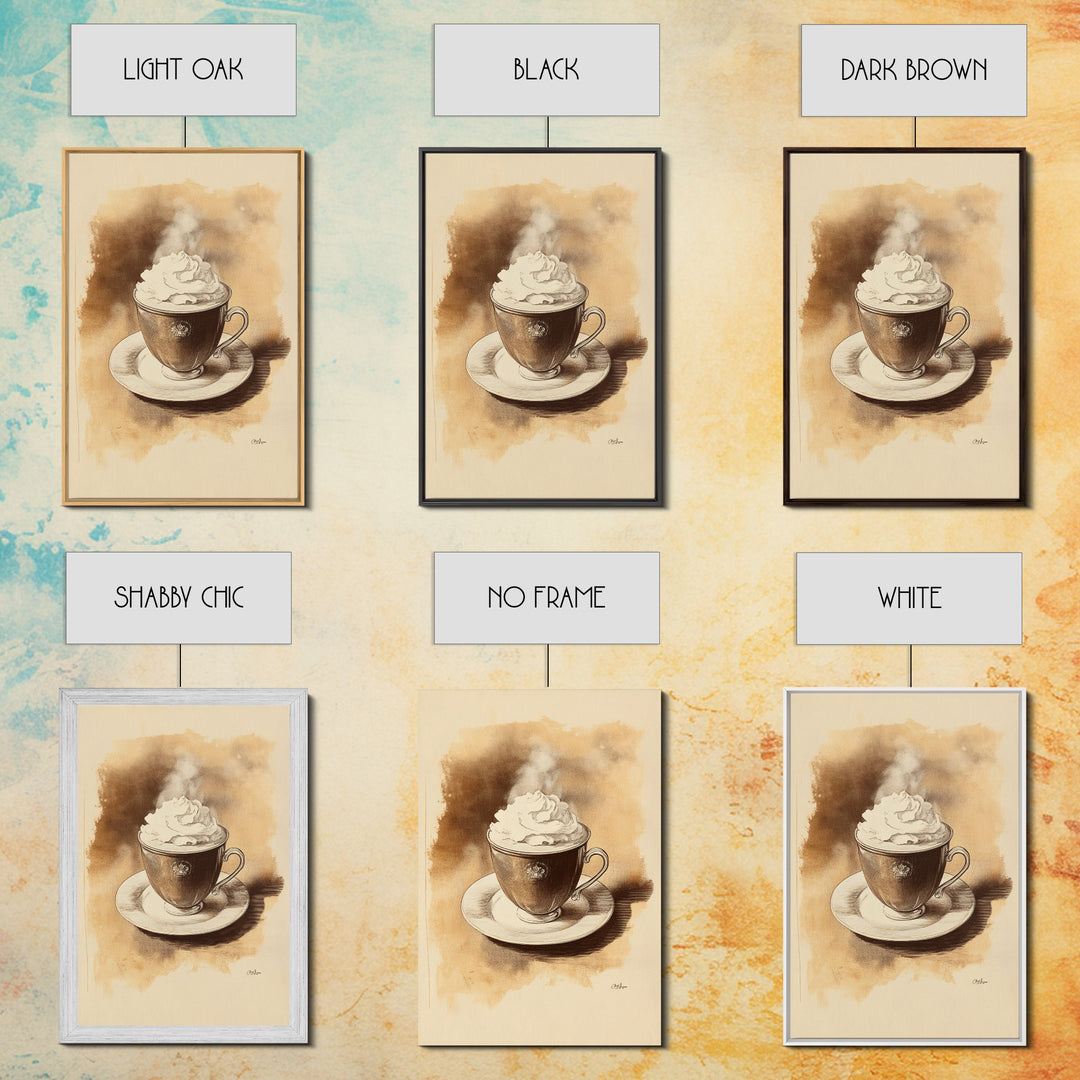 Christmas Coffee Canvas Print - Framed Canvas - Minimalist Christmas Art - Boho Christmas Art - Rustic Christmas Art