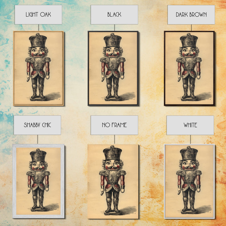 Christmas Nutcracker Canvas Print - Framed Canvas - Minimalist Christmas Art - Boho Christmas Art - Rustic Christmas Art