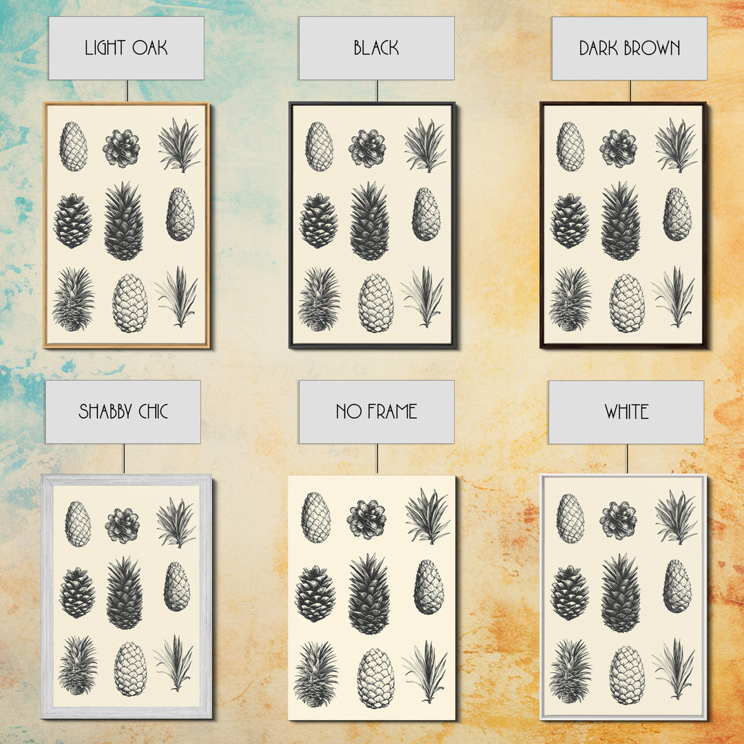 Christmas Pine Cones Canvas Print - Framed Canvas - Minimalist Christmas Art - Boho Christmas Art - Rustic Christmas Art - Pinecone Painting