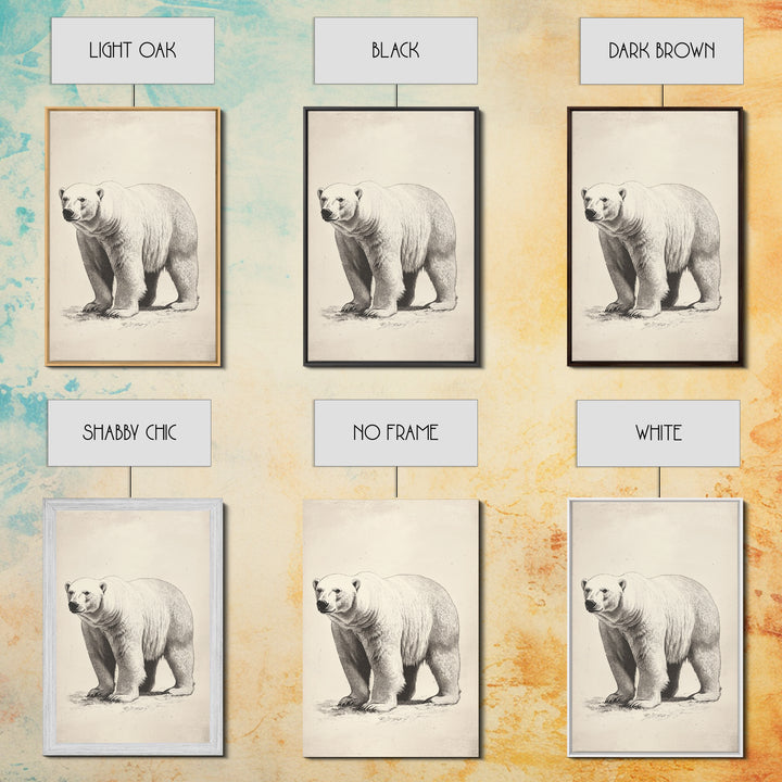 Polar Bear Canvas Print - Framed Canvas - Minimalist Christmas Art - Boho Christmas Art - Rustic Christmas Art