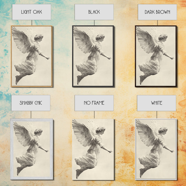 Christmas Angel Canvas Print - Framed Canvas - Minimalist Christmas Art - Boho Christmas Art - Rustic Christmas Art