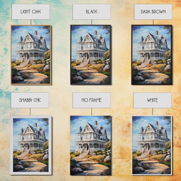 Cape Code Style House Painting Print, Nautical Decor, Maine Oil Painting, Beach House Wall Art