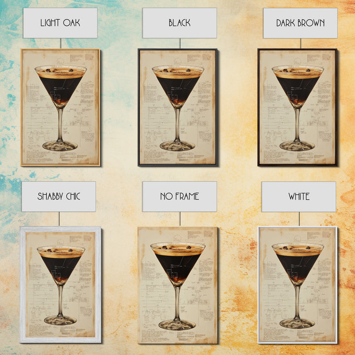 Espresso Martini Wall Art Canvas Print, Cocktail Painting, Cocktail Decor, Bar Decor, Bar Cart Art, Home Bar Wall Art, Kitchen Wall Art