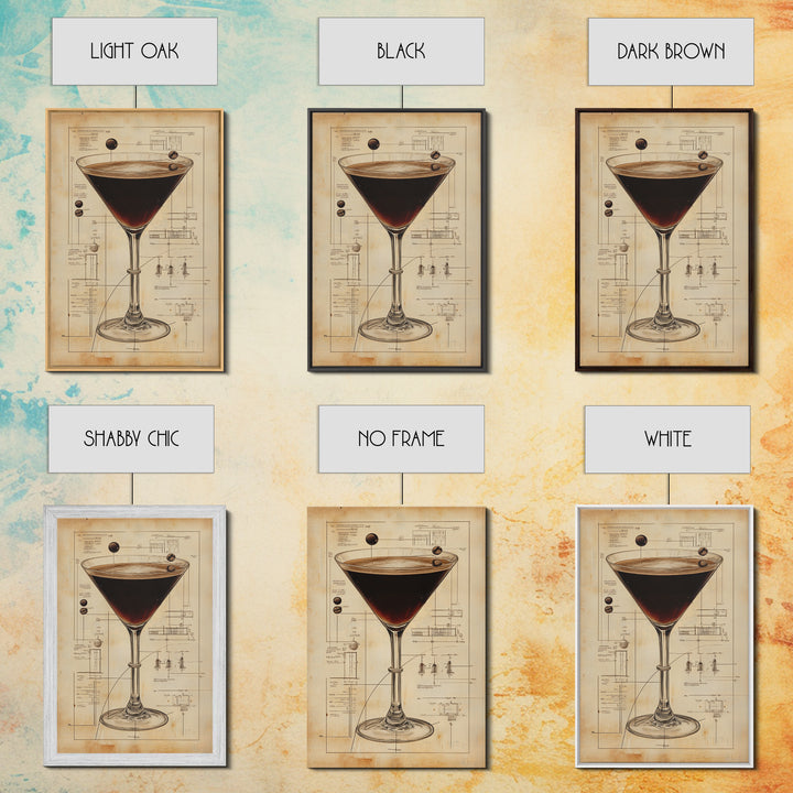 Espresso Martini Wall Art Canvas Print, Cocktail Painting, Cocktail Decor, Bar Decor, Home Bar Wall Art, Kitchen Wall Art
