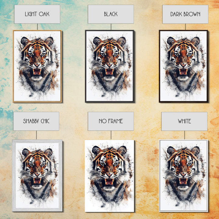 Tiger Canvas Print - Animal Canvas Art - Animal Canvas Art - Man Cave Art - Tiger Portrait - Tiger Painting - Man Cave Decoration - Gift For Him