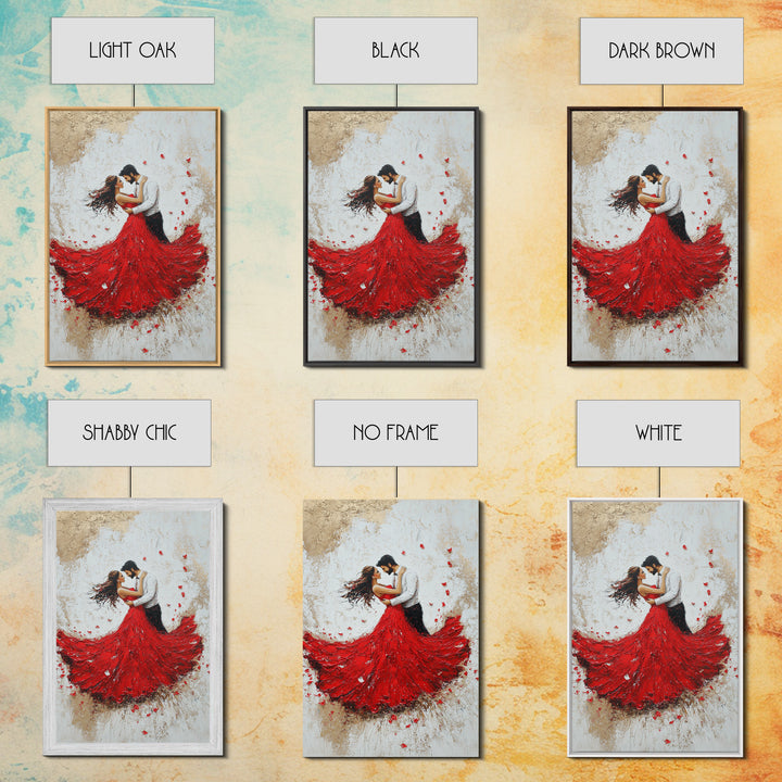 Couple Dancing Framed Canvas Print, Couple Wall Art, Wedding Gift, Dancing Wall Art, Dance Studio Decor, Engagement Gift Idea, Dancing Art