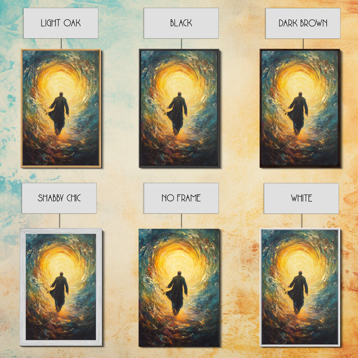 Bahai Wall Art Framed Canvas Print, Retro Abstract Wall Art