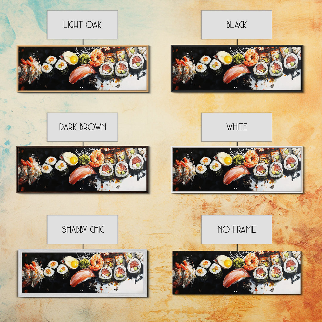 Abstract Food Painting Print, Painting of Sushi, Kitchen Decor, Kitchen Wall Art, Kitsch Dining Room Art, Eclectic Home Decor