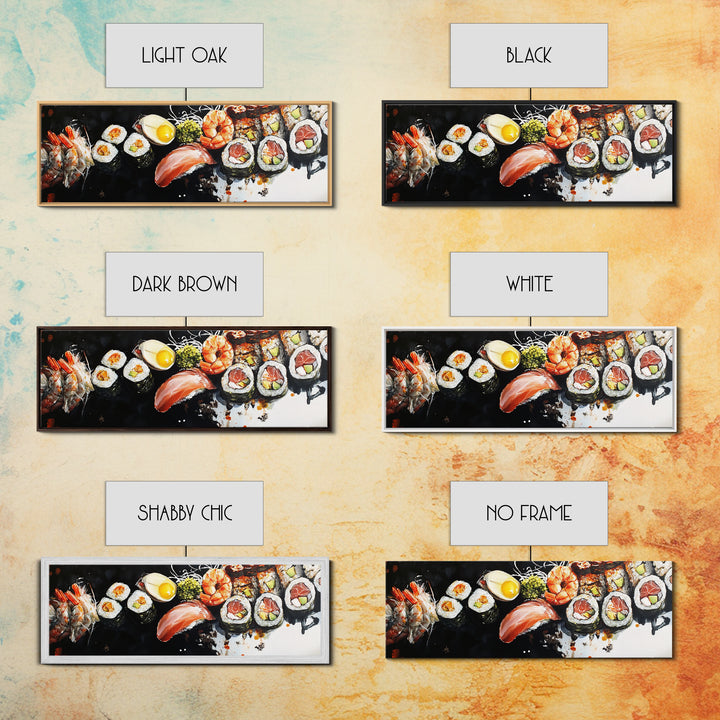 Abstract Food Painting Print, Painting of Sushi, Kitchen Decor, Kitchen Wall Art, Kitsch Dining Room Art, Eclectic Home Decor