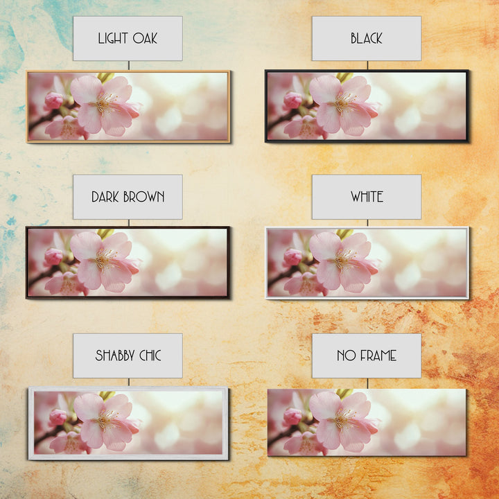 Closeup of a Cherry Blossom, Framed Canvas Print, Cherry Blossom Wall Art, Soothing Wall Art, Meditation Room Decor, Minimalist Art