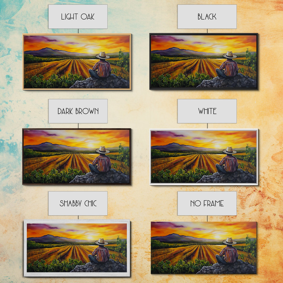 Chicano Wall Art - Mexicano Ranchero Oil Painting Print - Framed Canvas Print - Mexican Culture Art - Wood Framed Wall Art - Chicano Decor