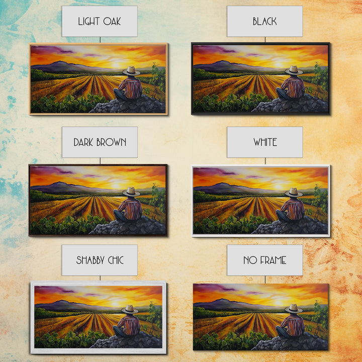 Chicano Wall Art - Mexicano Ranchero Oil Painting Print - Framed Canvas Print - Mexican Culture Art - Wood Framed Wall Art - Chicano Decor