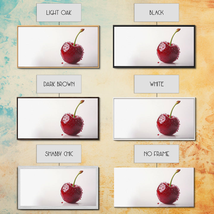 Cherry Wall Art Canvas Print, Cherry Photography Style Art, Cherry Photo Art, Kitchen Art, Kitchen Painting, Modern Art For Kitchen