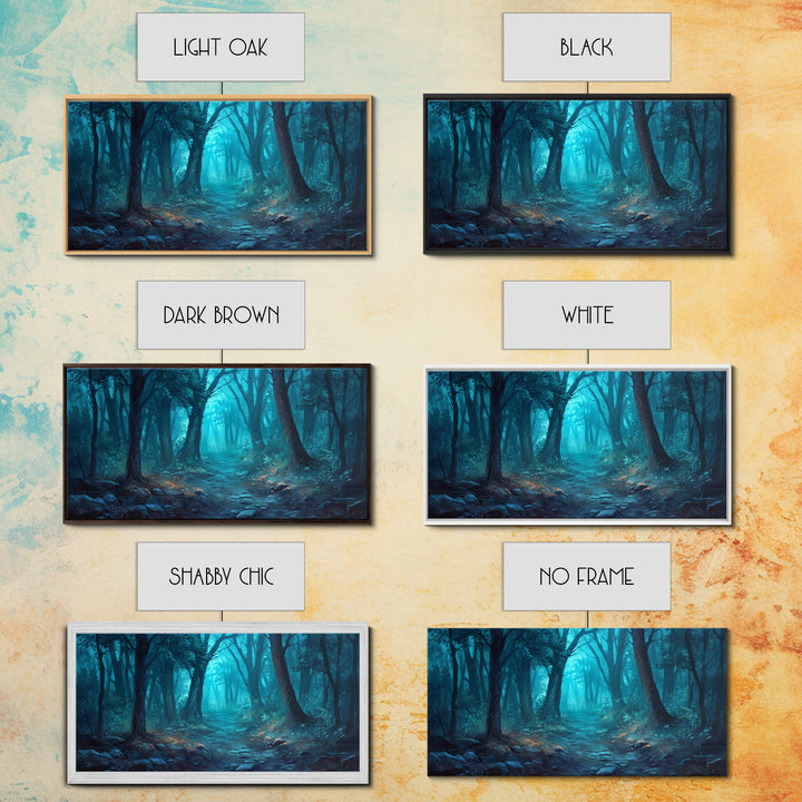 Dark Fantasy Forest Landscape Painting Canvas Print | Extra Large Living Room Wall Art | Horizontal Wall Art | Living Room Wall Art