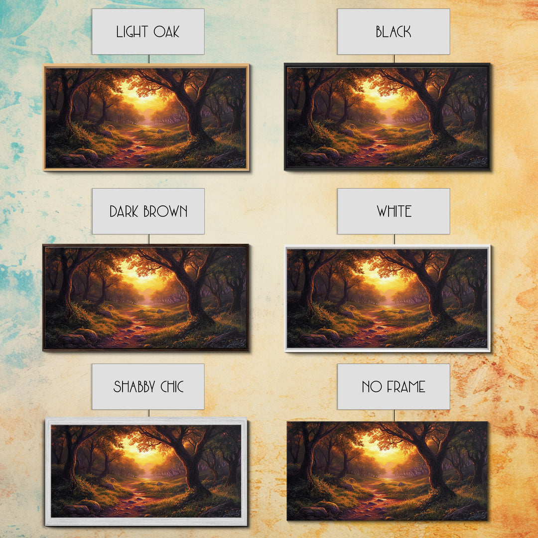 Cute Fantasy Wall Art, Framed Canvas Print, Fantasy Landscape Painting Print, Fairy Art, Fairy Landscape Wall Art Decor