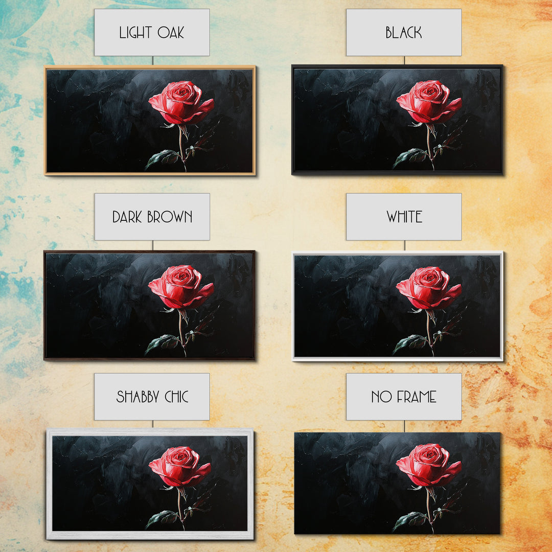 Rose Painting On Canvas Print, Original Art, Flowers Painting, Floral Painting, Framed Canvas Print, Modern Art, Living Room Wall Art, Gift Idea