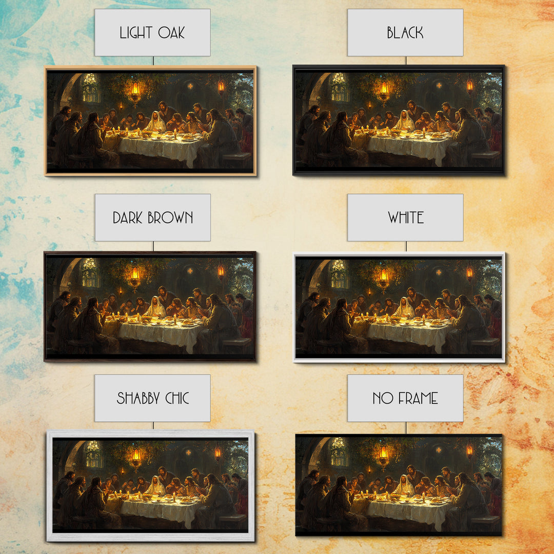 The Last Supper - Framed Canvas Print - Christian Wall Art - Chistmas Home Decor - Last Supper Oil Painting Print - Christian Home Decor