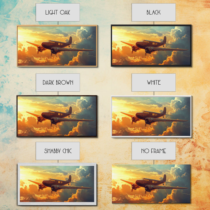 Airplane Wall Art Framed Canvas Print, Man Cave Wall Art, Office Decor, Gift For Him, Dad Gift, Pilot Gift, Retirement Gift Idea