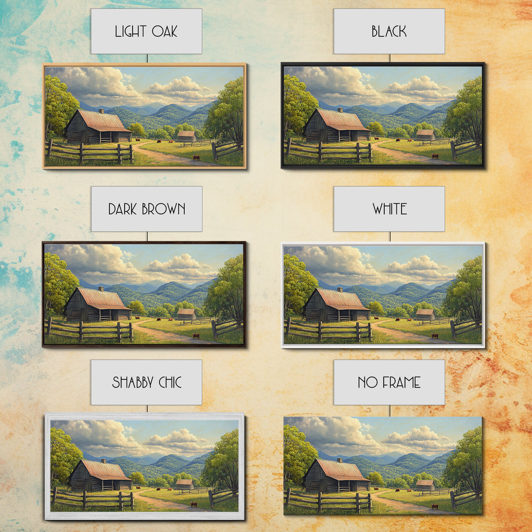 Barn Landscape Oil Painting Canvas Print, Rustic Farmhouse Home Decor, Modern Farm House Wall Art, Barn Wall Art, Barn Decor