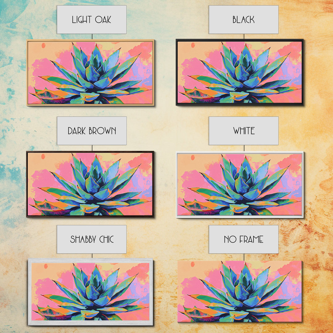 Blue Agave Wall Art Framed Canvas Print | Mexicano Art | Pueblo Style Southwestern Art | Arizona Art | Mexicano Wall Art | Agave Painting