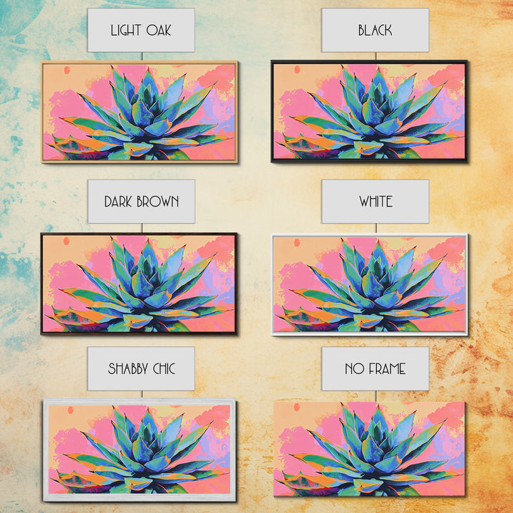 Blue Agave Wall Art Framed Canvas Print | Mexicano Art | Pueblo Style Southwestern Art | Arizona Art | Mexicano Wall Art | Agave Painting