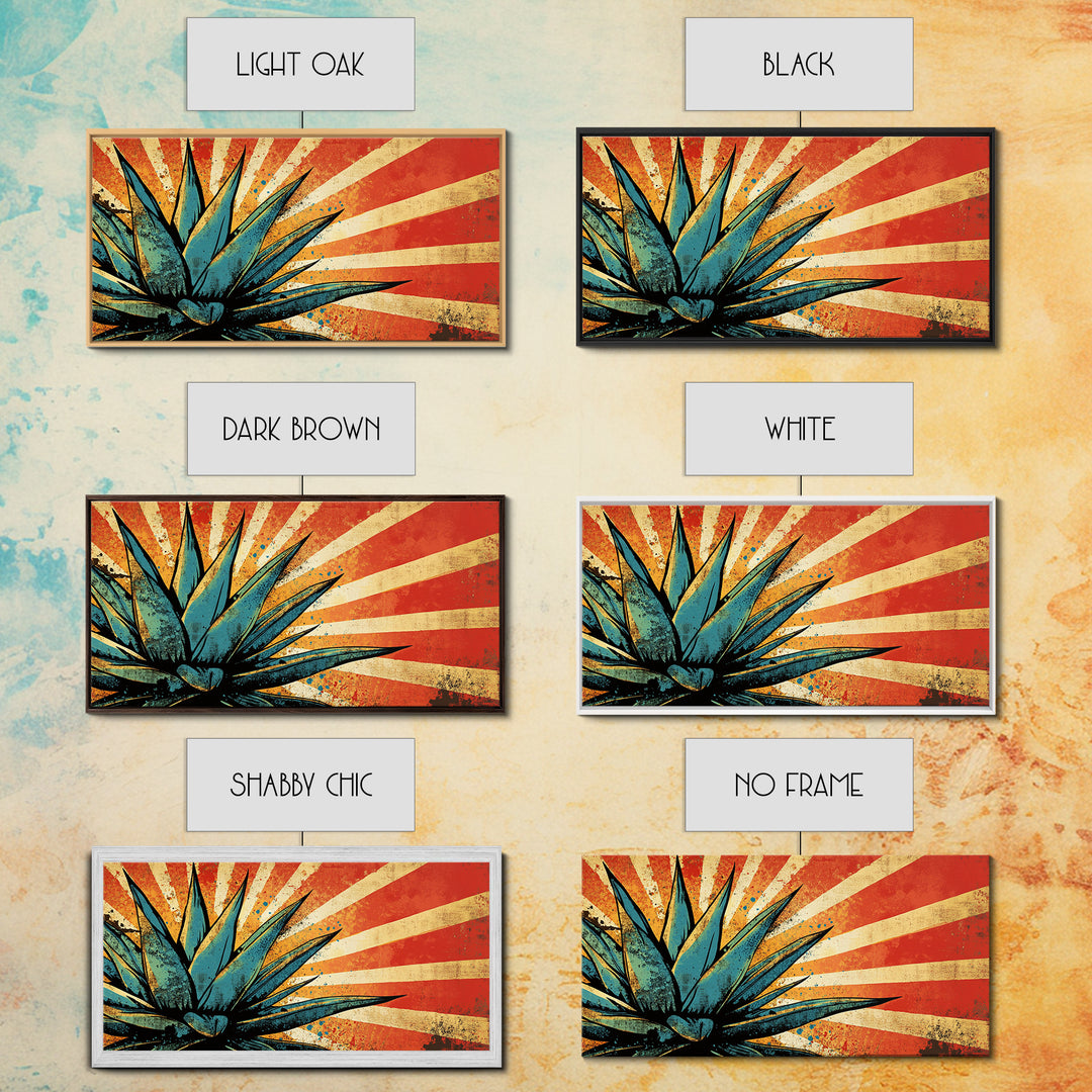 Blue Agave Pop Art Framed Canvas Print | Bar Decor | Bar Wall Art | Ready To Hang Wall Art | Home Decor | Office Decor | Agave Painting