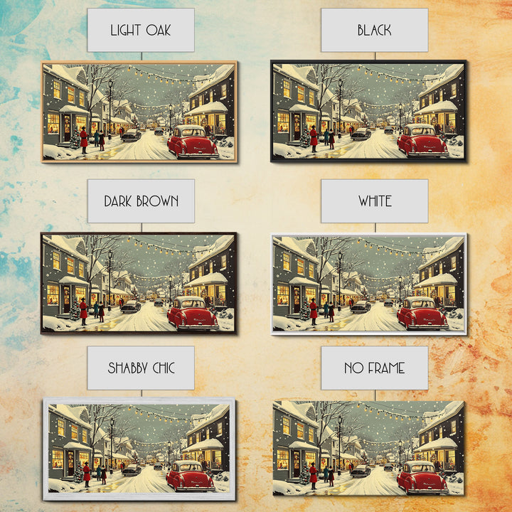 Christmas Village Painting Print Ready To Hang Wall Art, Canvas Print, Christmas Wall Art, Christmas Mantle Decor, Christmas Gift Idea